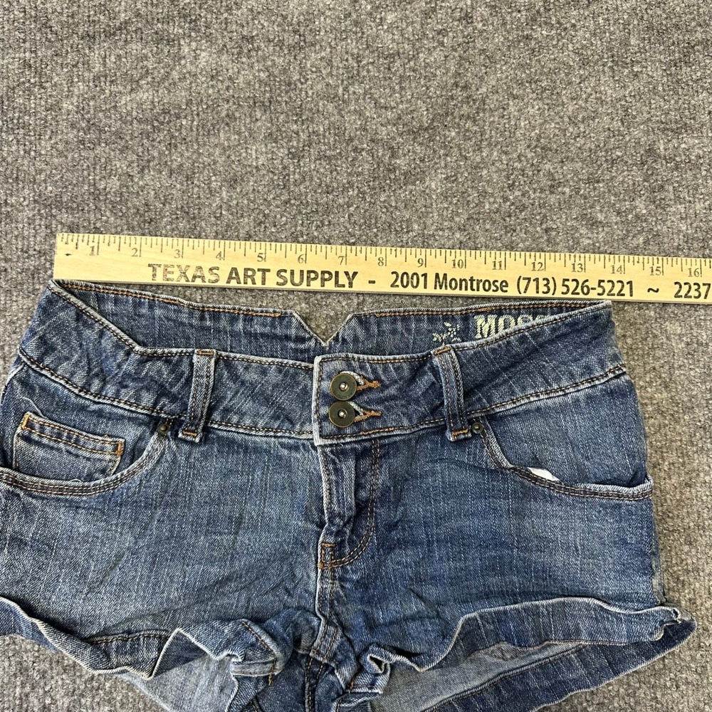 Mossimo Shorts Womens Size 3 Blue Denim Low Rise Cuffed Casual Summer Jean - Picture 2 of 8